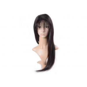 Smooth Feeling Human Lace Front Wigs With Bangs Dark Brown Lustrous Long Lasting