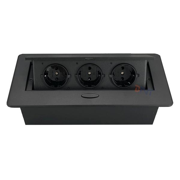 Melloni Pop-Up Tabletop Socket 3 AC Outlets Retractable Hidden Recessed Power for Kitchen Desktop EU Socket Tabletop Accessory