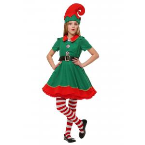Holiday juniors halloween costumes , Elf kids fancy dress for Carnival