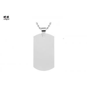 China Personalized Metal Dog Tag Necklaces Shiny Silver Color 28g Weight supplier