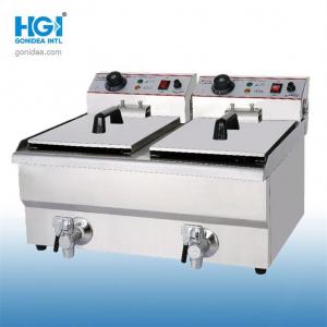China 3250W 8L Countertop Double Oil Fryer Electric Commercial Stainless Steel supplier