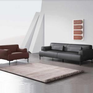 China ISO Sponge Material Office Furniture Sofa Black Color Leather Sofa Set supplier