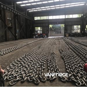 China White / Black Welded Studless Mooring Chain , Long Link Mooring Chain supplier