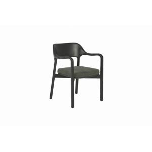 Upholstered Comfortable Dining Arm Chairs Black ODM Fabric Dining Chair
