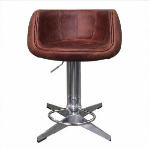 China Adjustable Swivel Bar Stools H76cm Stainless Steel Leather Bar Stools supplier