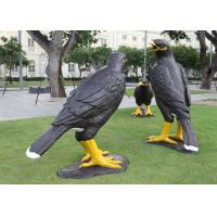 China Large Painted Bird Garden Animal Fiberglass Eagle Sculpture Public Decoration on sale