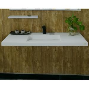 Acrylic Solid Surface Wall Mount Bathroom Sink Rectangular Eco - Friendly