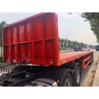 China Container Transport Used Flatbed Semi Trailer , 20 40 Foot Flatbed Semi Trailer on sale