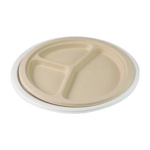 China Snack Fast Food Container Biodegradable Sugarcane Bagasse Plates Dinnerware supplier