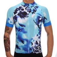 China Cyclist Blue Custom Bike Riding Jerseys 130g Polyester Gravel Jersey Cycling on sale