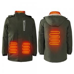 China Men's Battery Ski Jacket Custom 7.4Volt Electric Heated Clothes Waterproof with Hood supplier