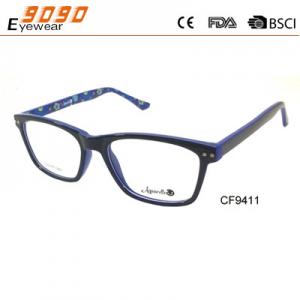 Fashion CP plastic men's optical frames, blue  frames and leg  printed  the cute pattern