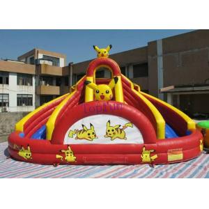 Red Splash Inflatable Water Park With Cartoon Rabbit Printing N PVC Tarpaulin