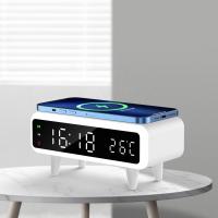 China LED Display Qi Wireless Alarm Clock , Compatible Qi Enabled Wireless Charger on sale