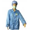 China Static Dissipative ESD Jackets 2.5mm Grid White And Blue For EPA Clean Room wholesale