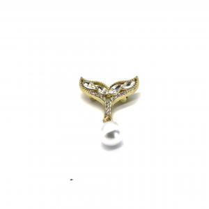 Gold Fox Brooch Pin Inlaid Shiny Diamond For Clothes 2.5cm length 3.5cm height