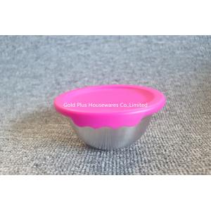 China 12,14,16,18cm OEM pink salad bowls set with leakproof lid stainless steel mixing salad bowls set supplier