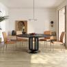 Marble Surface Slate Sintered Stone Top Modern Bulgaria Grey Color Ceramic Table with Metal Base Dining Table Sets