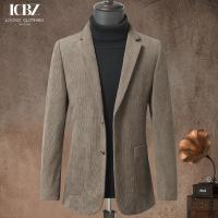 China Adults Corduroy Suit Jacket 2024 Custom End Slim Single Corduroy Casual Suit for Men on sale