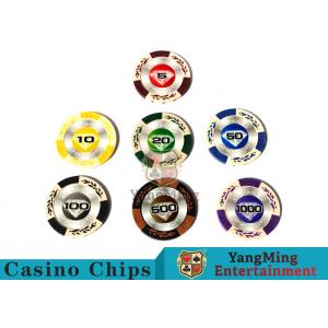 China 14 Gram Matte Sticker Custom Clay Poker Chips With 25pcs In A Shrink Roll supplier