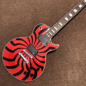 Custom Grand LP Style Electric Guitar G-Zakk Wylde Bullseye in Cherry Sunburst Windmill Painting Chrome Hardware