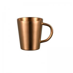 China 12 Oz Insulated Metal Stainless Steel Tea Cup Double Wall Travel Mug With Handle supplier