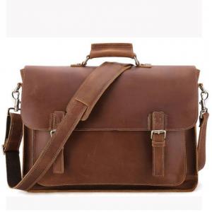 China First Layer Cowhide Men'S 17 Inch Retro Laptop Messenger Bags supplier