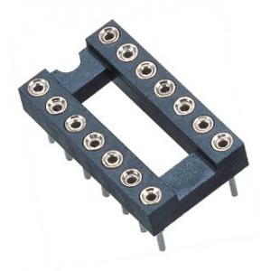 WCON 2.54mm IC Socket DIP  Round pin Header H=3.0,L=7.43 Row of Pitch 7.62 black  ROHS