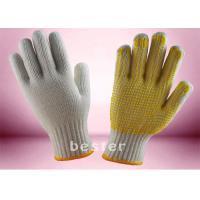 China Wear Resistant Knitted Hand Gloves , PVC Dotted Cotton Gloves Free Samples on sale