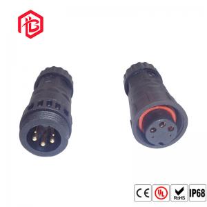 Copper Alloy Contact Pin Push Locking Nylon 300V 10A Waterproof Connectors