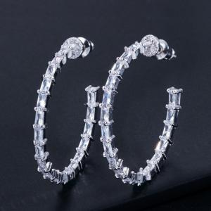 China CZ Stone Earrings For Women Classic Wedding Earring Jewelry Party Fashion  CZ Simple Earring Stylish Women's Jewelry supplier