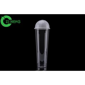 Thin Crystal Cold Drink Cups With Lids , Food Grade Dome Lid Cups Leak Resistant