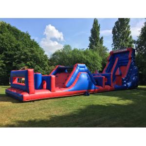 Lead Free Inflatable Obstacle Courses 60ft With Slide