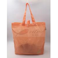 China Orange Ripstop Waterproof Reusable Folding Shopping Bags OEM / ODM Available on sale