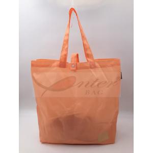 China Orange Ripstop Waterproof Reusable Folding Shopping Bags OEM / ODM Available supplier