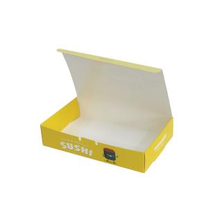China Yellow Sushi PE Coated Paper Food Custom Printing Packaging Boxes supplier