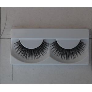 China Natural Human Hair Cross False Strip Eyelashes / Strip Lash Semi Permanent supplier