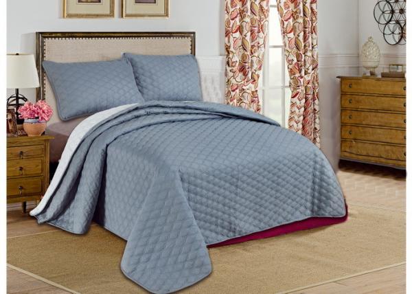 Custom Grey Printed Bed Spread Sets , Home Adult Luxury Bedspreads