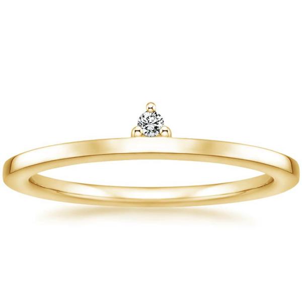 0.02ct 2mm Yellow Gold Solitaire Engagement Ring Claw setting Type