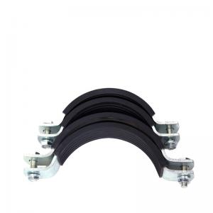 China Q235 Gold Electro Galvanized Steel Conduit Clamps TPE Cushioned Pipe Clamp SS316 supplier