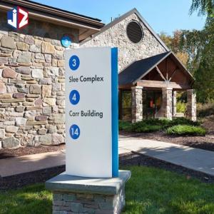 Painted Stainless Steel Directional Wayfinding Signs DC12V Illuminated Outdoor Signs
