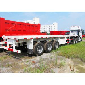 China 20ft 40ft 45ft 53ft 30 ton low Flatbed Semi Trailer fuwa axles supplier
