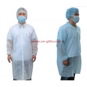 China Disposable Lab Coats Nonwoven Fabric Work Coveralls Food Workshop White Ropa Dustproof Gown Velcro Protective Clothing supplier