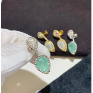 China Push back 18K Gold Diamond Earrings 2 Stones Good Cut Grade Stud supplier