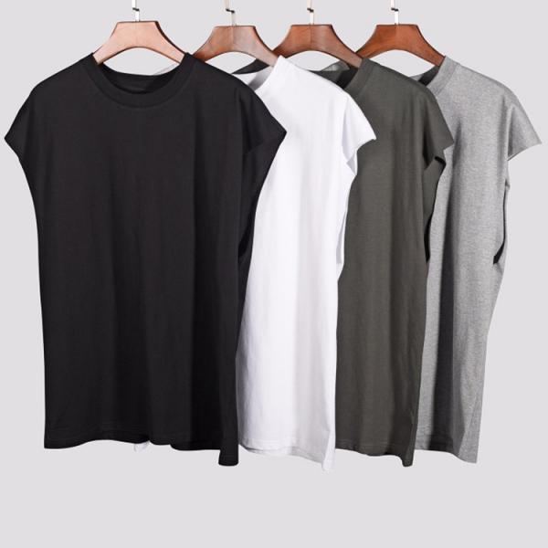 Casual Mens Sleeveless T Shirts , Round Neck Sports T Shirts Customized Colors