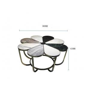 Nordic Flower Shape Hotel Lobby Furniture Metal Leisure Marble Tea Table