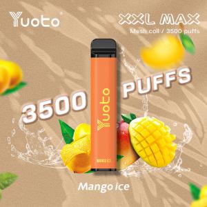 China mango ice flavor Yuoto xxl Max 3500 Puffs disposable vaporizer  Mesh Coils Leather Surface 9ml supplier