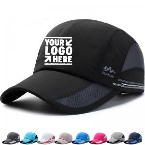 Custom Logo Imprint Unstructured Outdoor Sports Mesh Caps  Quick Dry Baseball Hat Hip Hop Dad Hats Two- Tone Hats
