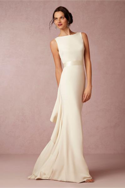 buy ivory silk sheath backless wedding dress with a striking ruf