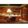 China Contemporary L Shaped Kitchen Cabinets With Glass Door And Red Paint Island wholesale